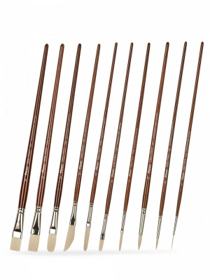 Набор кистей синтетика Pinax "Oil-PRO" АССОРТИ 10 шт