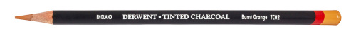 Карандаш угольный тонированный Derwent "Tinted Charcoal" Оранжевый жженый