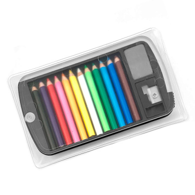 Набор мини-карандаши цветные Talent Toys 12 шт в пенале прозрачном