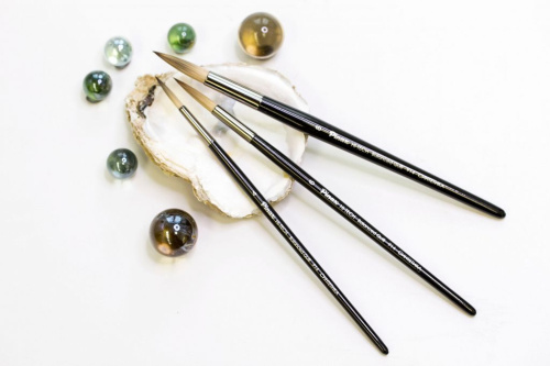 Кисть синтетика круглая Pinax "HI-TECH Balanced Quilll 914" короткая ручка