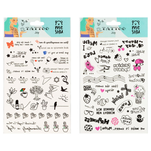 Наклейка-тату MESHU "Joy", 23*13 см, инд. уп., европодвес