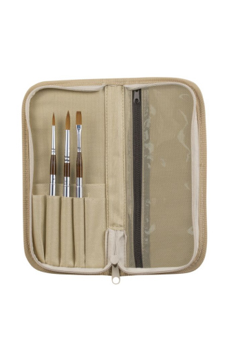 Набор кистей синтетика Pinax "AQUADYTA" складные 3 шт, ассорти, пенал д/кистей