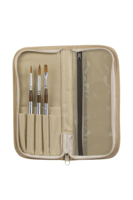 Набор кистей синтетика Pinax "AQUADYTA" складные 3 шт, ассорти, пенал д/кистей