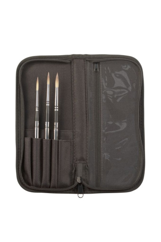 Набор кистей синтетика Pinax "HI-TECH" складные 3 шт, ассорти, пенал д/кистей