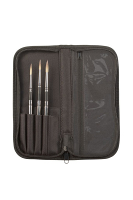 Набор кистей синтетика Pinax "HI-TECH" складные 3 шт, ассорти, пенал д/кистей