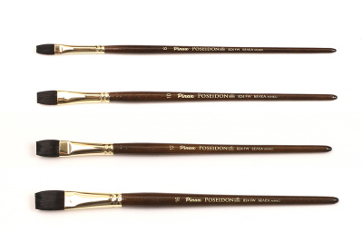 Кисть белка микс плоская Pinax "Poseidon 824 FW" короткая ручка