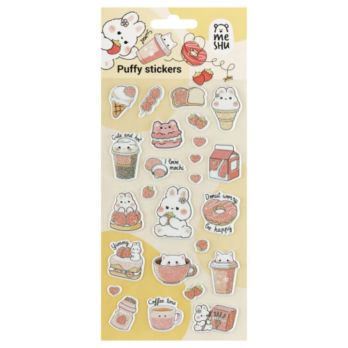 Наклейки объемные MESHU "Sweet mood", 10*23 см, пакет европодвес