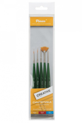 Набор кистей Синтетика для миниатюр Pinax "Creative Line" 5 шт, ассорти