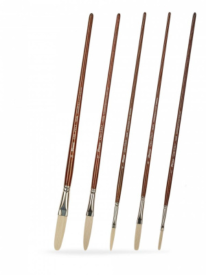 Набор кистей синтетика Pinax "Oil-PRO" овальные экстра-длинные 5 шт