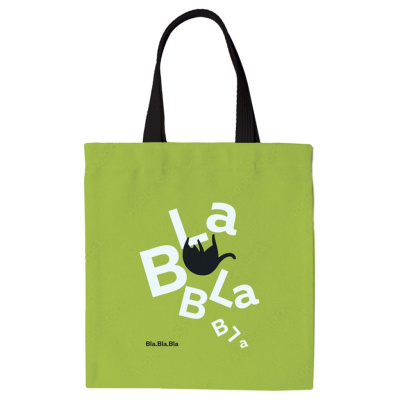 Сумка-шопер MESHU "Bla bla", 33*40 см, канвас, с карманом