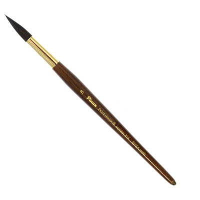 Кисть белка микс №8 круглая Pinax "Poseidon 814" короткая ручка