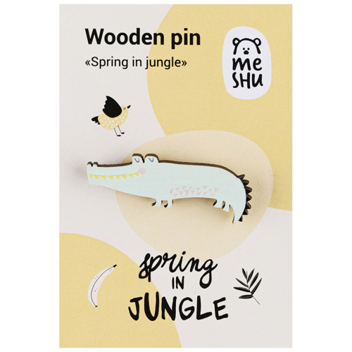 Значок деревянный MESHU "Spring in jungle", 4,5*2,0 см