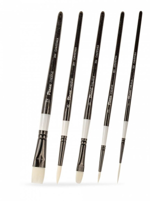 Набор кистей белая синтетика Pinax "CREATIVE White Taklon" АССОРТИ 5 шт