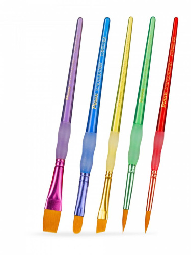 Набор кистей синтетика Pinax "SCHOOL&HOBBY" АССОРТИ 5 шт. , эргономичная ручка