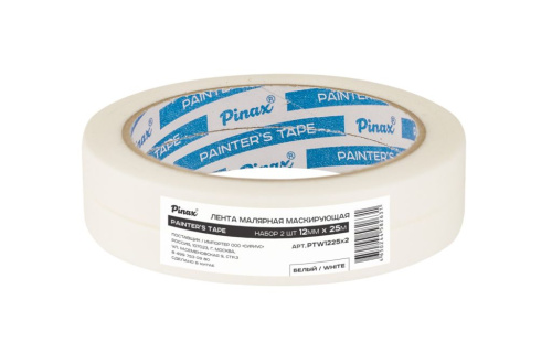 Лента малярная Pinax БЕЛАЯ 12мм х 25м, набор 2шт