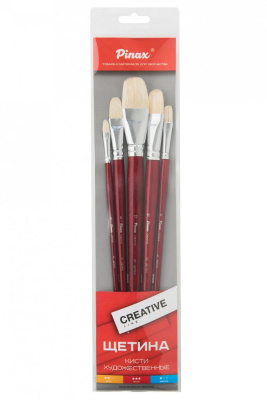 Набор кистей Щетина Pinax "Creative Line" 5 шт овальные