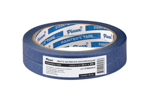 Лента малярная Pinax СИНЯЯ 12мм х 25м, набор 2шт