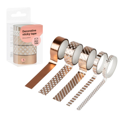 Набор клейких декоративных лент MESHU "Shiny pattern", 5 шт