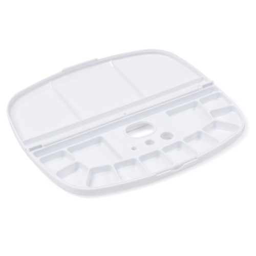 Палитра пластиковая Pinax с крышкой и ячейками для красок, 10х23 см