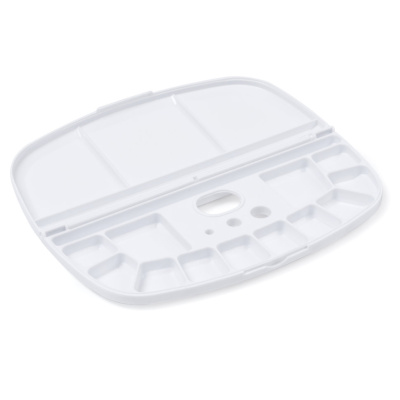 Палитра пластиковая Pinax с крышкой и ячейками для красок, 10х23 см