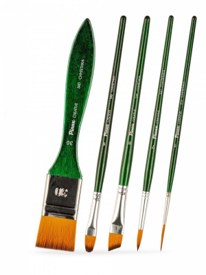 Набор кистей синтетика Pinax "CREATIVE" АССОРТИ с флейцем 5 шт