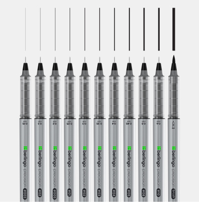 Ручка капиллярная Berlingo "Precision" черная, разная толщина линии