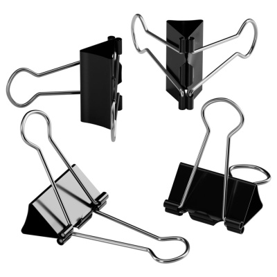 Зажим-бульдог для бумаг Berlingo 41 мм, 1 шт, черный