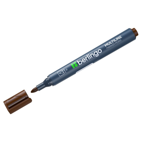 Маркер перманентный Berlingo "Multiline PE300" 3 мм, пулевидный, коричневый