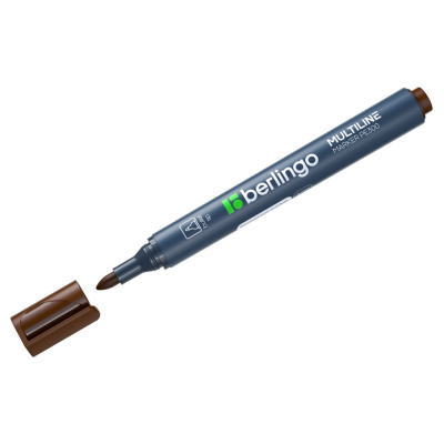 Маркер перманентный Berlingo "Multiline PE300" 3 мм, пулевидный, коричневый