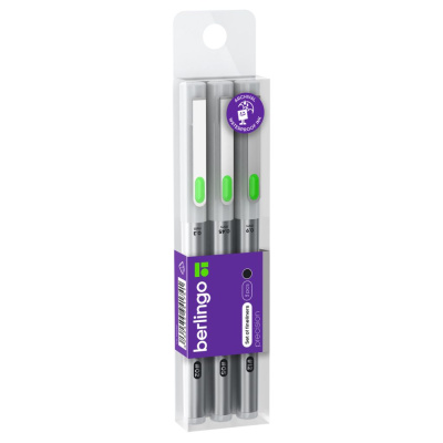 Набор линеров пигментных Berlingo "Precision" черные, 3 шт., 0,3/0,45/0,9 мм, европодвес