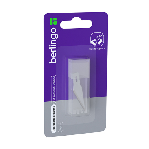 Лезвия для ножа-скальпеля канцелярского Berlingo 10 шт., блистер, европодвес