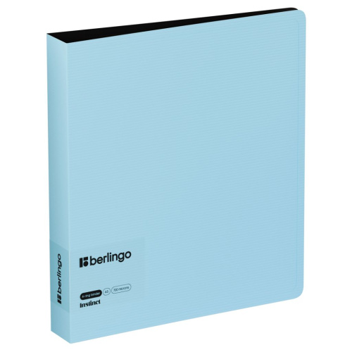 Папка на 4 кольцах Berlingo "Instinct" А5, 35 мм, 700 мкм, D-кольца, с внутр. карманом, аквамарин