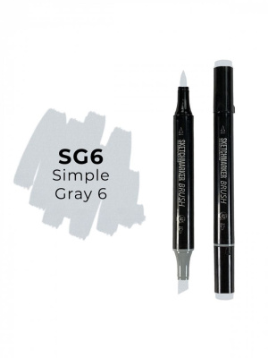 Маркер двухсторонний на спиртовой основе Sketchmarker Brush Цвет Простой серый 6