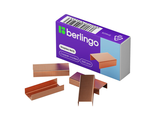 Скобы для степлера №10 Berlingo, медные, 1000 шт.