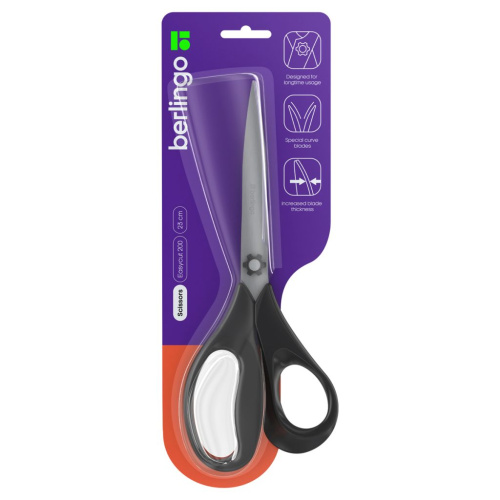 Ножницы Berlingo "Easycut 200" 23 см, эргономичные ручки, европодвес