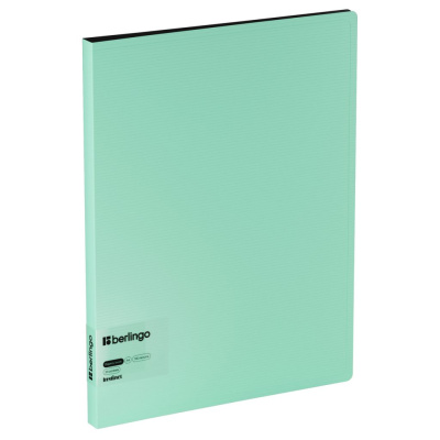 Папка с 20 вкладышами Berlingo "Instinct", 17 мм, 700 мкм, с внутр. карманом, мятный