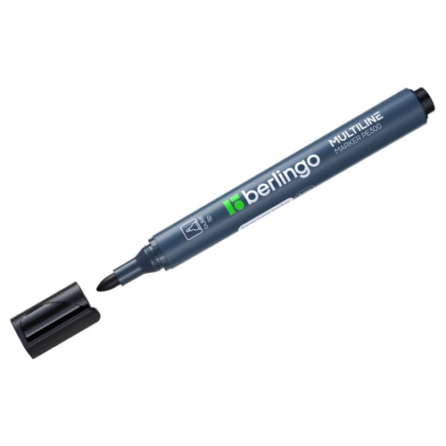 Маркер перманентный Berlingo "MultiLine PE300" 3 мм, пулевидный, черный