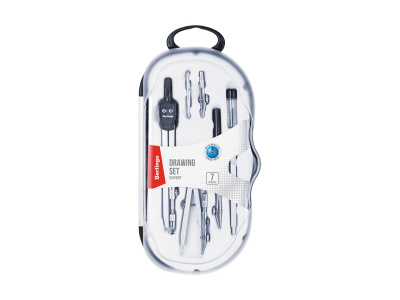 Готовальня Berlingo "Expert" 7 предметов, циркуль 135 мм, пластиковый футляр