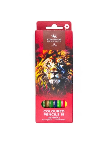 Набор карандашей цветные Koh-I-Noor "RED LION", 18 цв, картон.упак. с подвесом