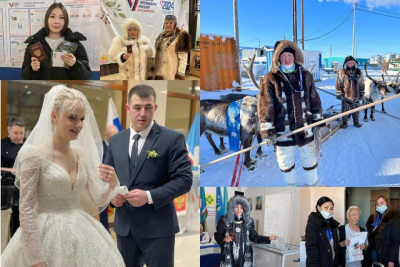 На оленях, прямиком из ЗАГСа, в национальной одежде: как якутяне голосовали в первый день выборов / Нарыйа Пахомова   