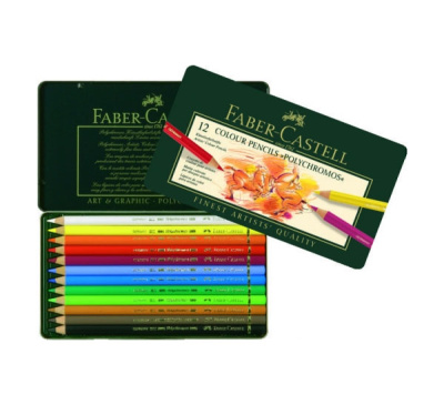 Набор карандашей цветных Faber-castell "Polychromos" 12 шт проф-ные в металле