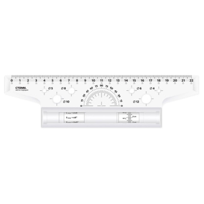 Рейсшина СТАММ 22 см, металлический ролик, картонная коробка