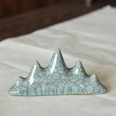 Подставка для кистей "Пять пиков" цвет: бледно-голубой (Гэяо-узор серыми трещинами)