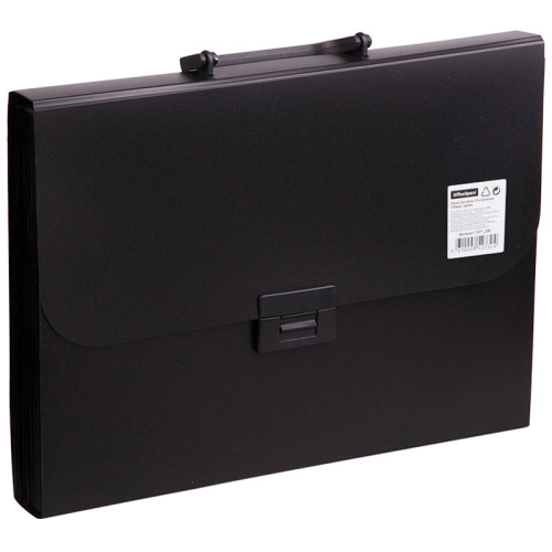 Папка-портфель 13 отделений OfficeSpace А4, 330*235*40 мм, 700 мкм, черный