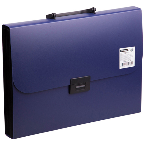 Папка-портфель 13 отделений OfficeSpace А4, 330*235*40 мм, 700 мкм, синий