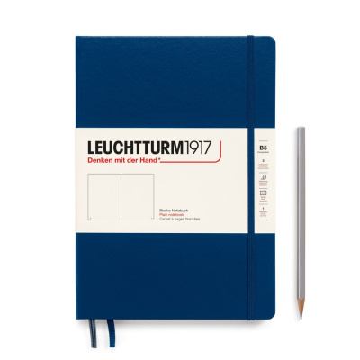 Блокнот нелинованный Leuchtturm1917 Composition B5 109 л, твердая обложка Синий Неви