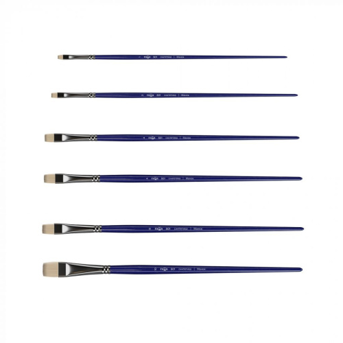 Кисть синтетика плоская Гамма "Манеж" длинная ручка