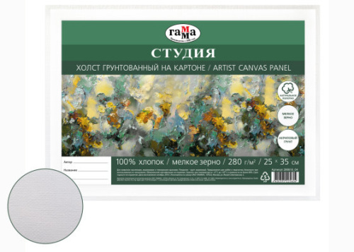 Холст грунтованный на картоне Гамма "Студия" 25х35 см