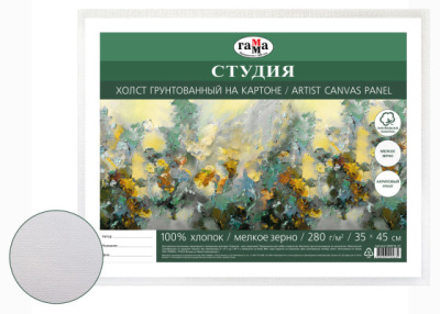 Холст грунтованный на картоне Гамма "Студия" 35х45 см