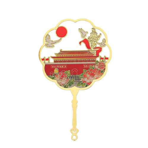 Закладка-веер для книг с подвеской "Тяньаньмэнь: врата Небесного Спокойствия" (металл)